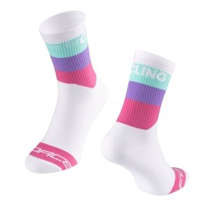 Ponožky FORCE BLEND - bílo-fial.-růžové Velikost: S-M